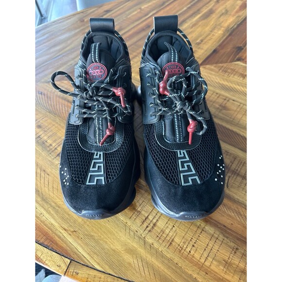 Versace Chain Reaction Sneakers Triple Black EU 45 US 12 Chunky Designer Sneaker main image 4